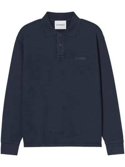 Closed Organic-cotton Polo Sweatshirt In 蓝色