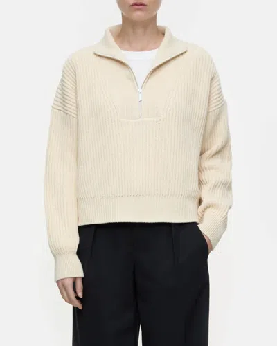 Closed Organic Cotton Troyer Zip Knit Sweater In Beige In Neutral