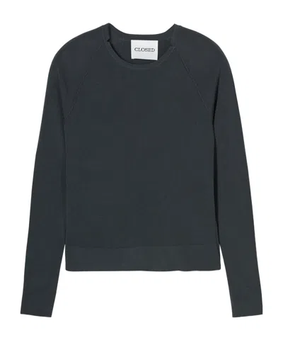 Closed Organic Wool-silk Jumper In Black