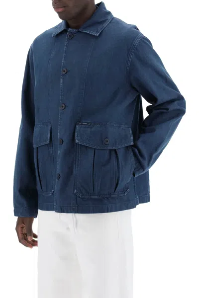 Closed Overshirt Cargo In Denim In Blue