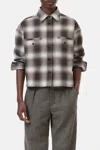 Closed Oversized Blouse With Check Pattern In Dark Raisin Red In Multi