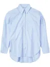 Closed Sky Blue Oversized Cotton Shirt In Blue