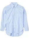 Closed Sky Blue Oversized Cotton Shirt In Blue