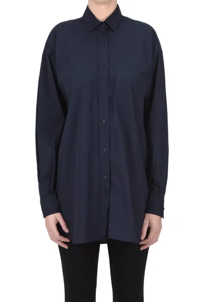 Closed Oversized Cotton Shirt In Navy Blue