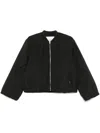 Closed Padded Bomber Jacket In Black
