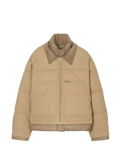 Closed Padded Corduroy-collar Jacket In Brown
