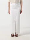 Closed Cutoff Waist Denim Maxi Skirt In White