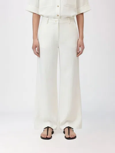 Closed Pants Woman In White