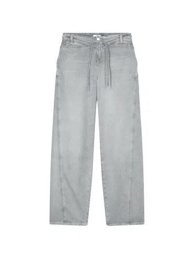Closed Pari Tie Mid-rise Wide-leg Jeans In Gray