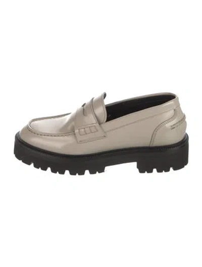Pre-owned Closed Patent Leather Loafers In Neutrals