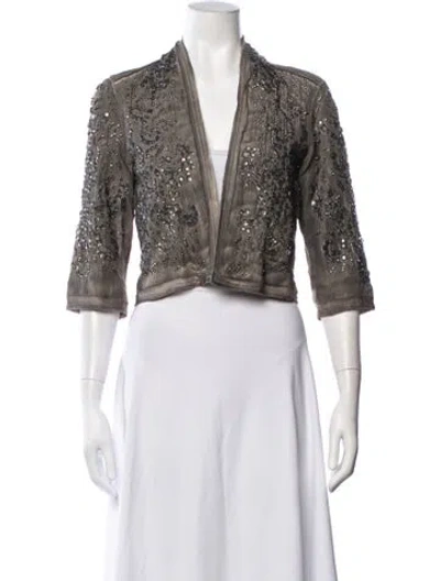 Pre-owned Closed Patterned Bolero In Multicolor