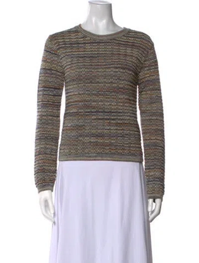Pre-owned Closed Patterned Crew Neck Sweater In Multicolor