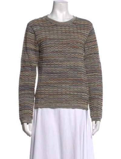 Pre-owned Closed Patterned Crew Neck Sweater In Multicolor