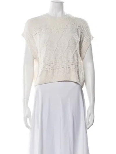 Pre-owned Closed Patterned Crew Neck Sweater In Neutrals