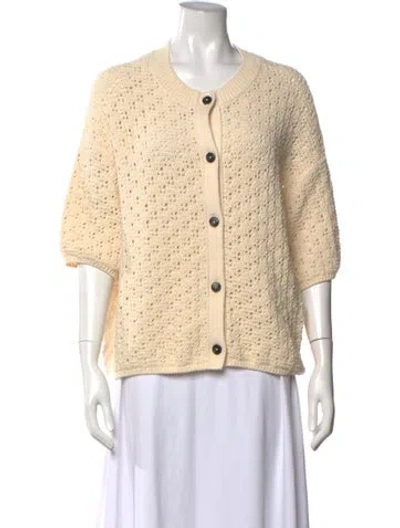 Pre-owned Closed Patterned Open Front Sweater W/ Tags In Neutrals