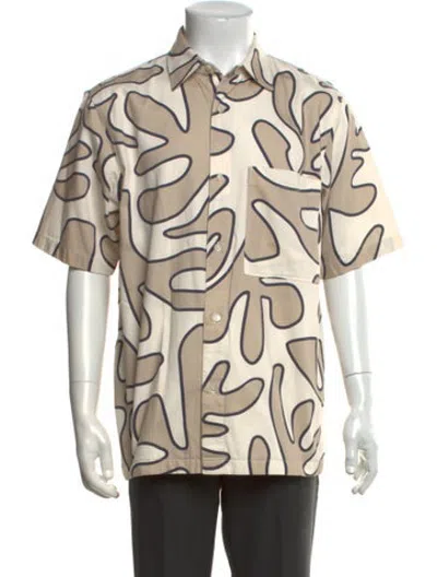 Pre-owned Closed Patterned Short Sleeve Shirt In Neutrals