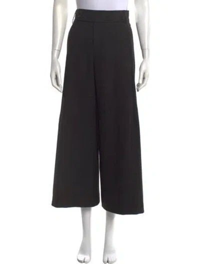 Pre-owned Closed Patterned Wide Leg Pants In Black