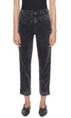 CLOSED PEDAL PUSHER VELVET JEAN IN WASHED BLACK