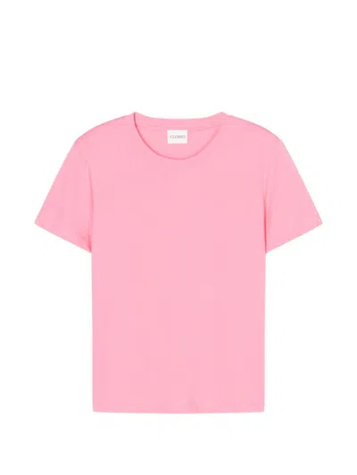 CLOSED WOMEN PINK SOLID CREW NECK T-SHIRT, XS LUXURY T-SHIRTS FOR WOMEN DARVEYS