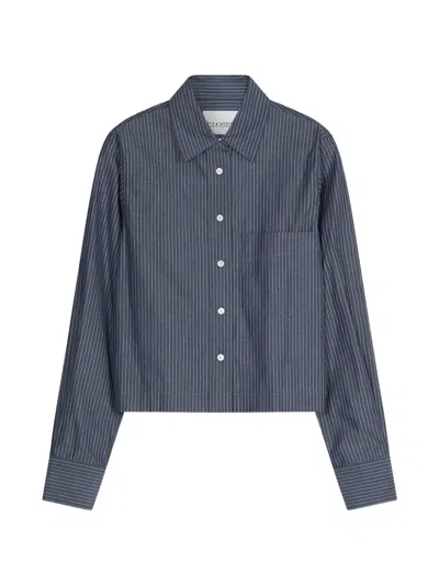 Closed Pinstriped Shirt In Blue