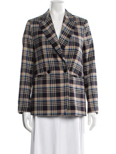 Pre-owned Closed Plaid Print Blazer