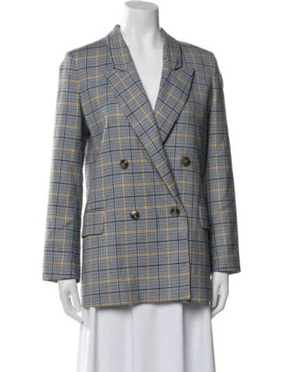 Pre-owned Closed Plaid Print Blazer In Blue