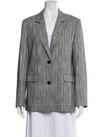 Pre-owned Closed Plaid Print Blazer In Gray