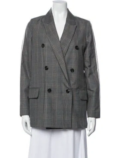 Pre-owned Closed Plaid Print Blazer In Grey