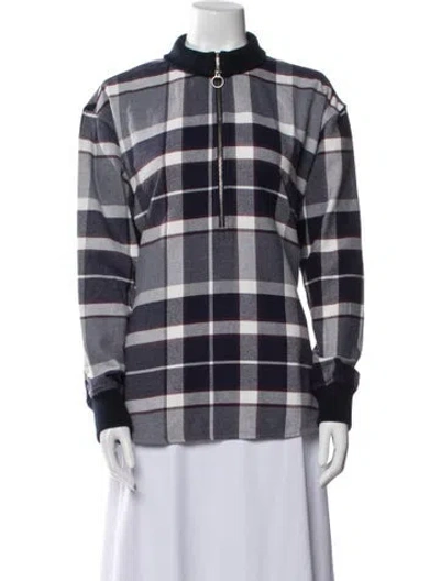 Pre-owned Closed Plaid Print Jacket In Blue