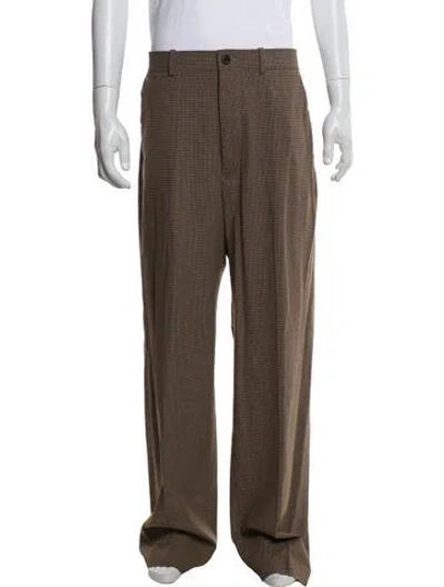 Pre-owned Closed Plaid Print Pants In Brown