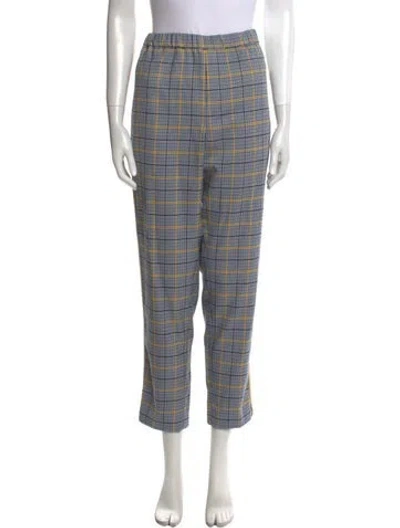 Pre-owned Closed Plaid Print Straight Leg Pants In Black