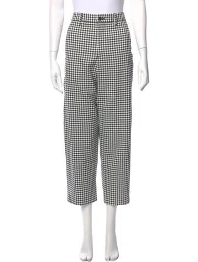 Pre-owned Closed Plaid Print Straight Leg Pants In Black