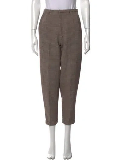 Pre-owned Closed Plaid Print Straight Leg Pants In Neutrals