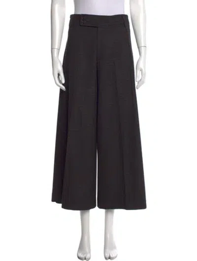 Pre-owned Closed Plaid Print Wide Leg Pants In Blue
