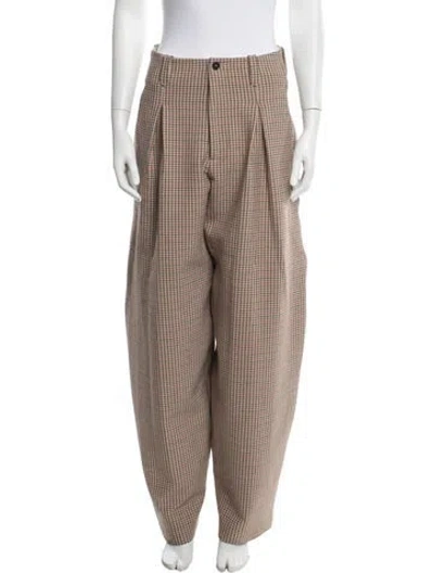 Pre-owned Closed Plaid Print Wide Leg Pants In Neutrals