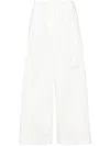 Closed Pleat-detail Cropped Trousers In White