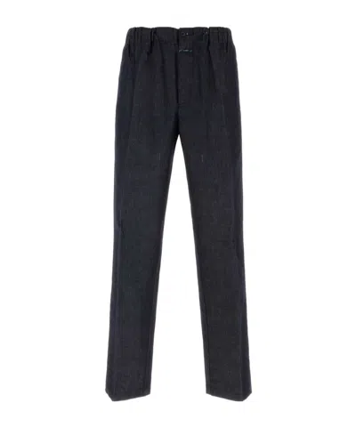 Closed Pleated Casual Trousers In Blue