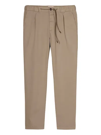 Closed Pleated Drawstring Pants In Neutral
