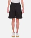 Closed Pleated Detail Shorts In Black