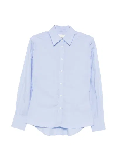Closed Pleated-back Cotton Shirt In Blue