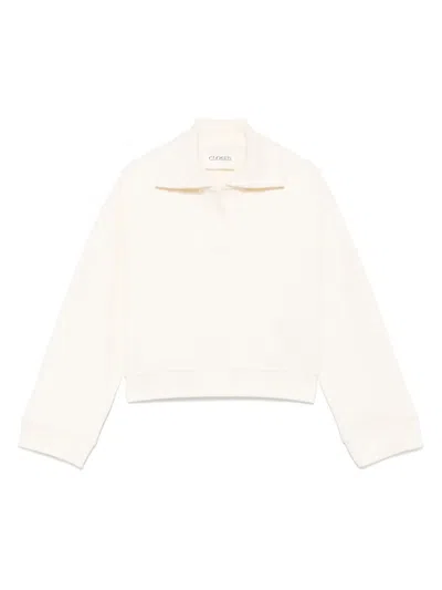 Closed Sweatshirt Mit Poloshirtkragen In Nude