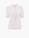 Closed Cashmere Blend Polo With Ribbed Texture In White