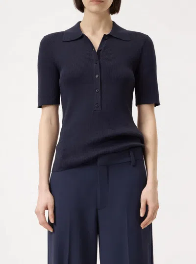 Closed Polo Short Sleeve Top In Dark Knight In Multi