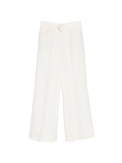 Closed Pressed-crease Wide-leg Trousers In White