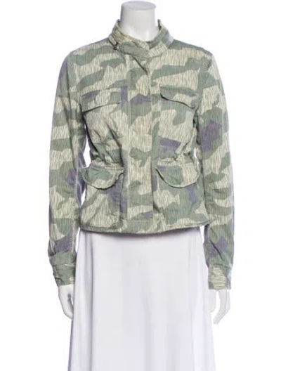 Pre-owned Closed Printed Jacket In Green