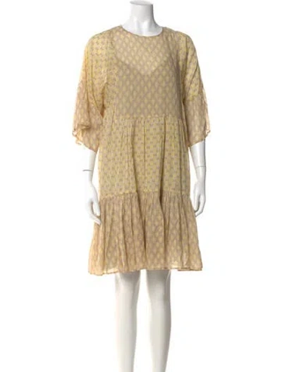 Pre-owned Closed Printed Knee-length Dress In Yellow
