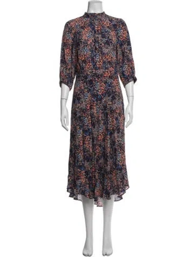 Pre-owned Closed Printed Midi Length Dress In Blue