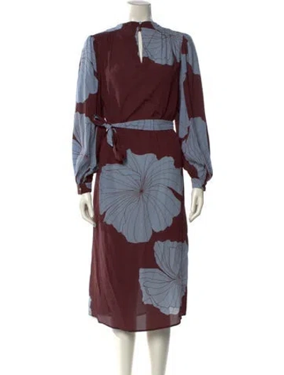 Pre-owned Closed Printed Midi Length Dress In Multi