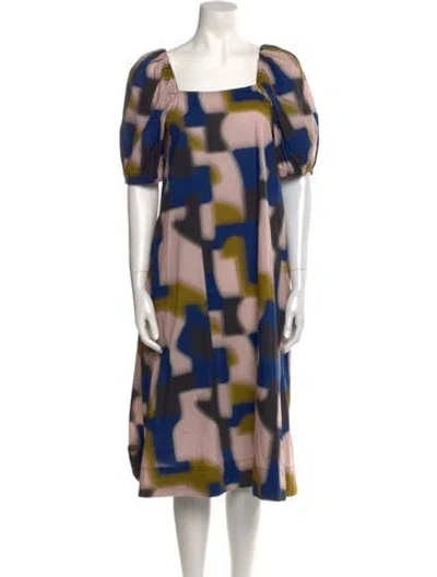 Pre-owned Closed Printed Midi Length Dress In Pink