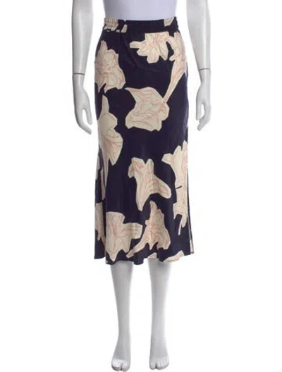 Pre-owned Closed Printed Midi Length Skirt In Blue
